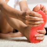 Foot and toes affected by nerve pain from neuropathy and Morton's neuroma